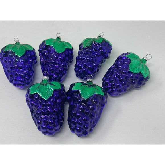 Unbranded Other - Vintage German Purple Grapes Christmas Ornament Wine Lot of 6